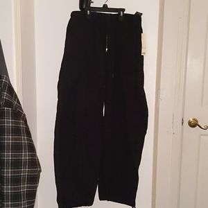 Black cargo "puff" jeans